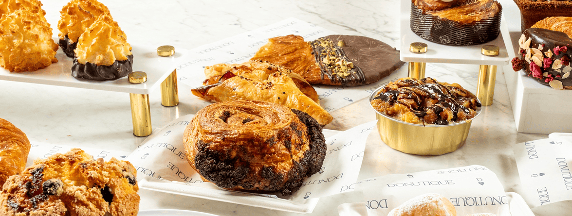 Fresh Bakery Menu Items displayed at Donutique in Las Vegas